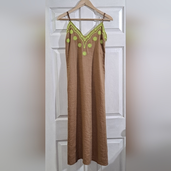 NWT Zara Linen Embroidered Dress - Picture 4 of 10